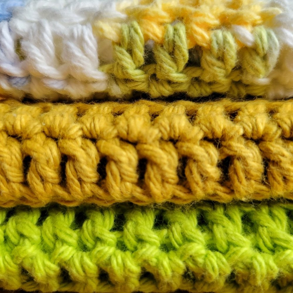 HANDMADE Crochet Washcloths Set of 3 Expertly Created with a Hook and Ya… - Picture 1 of 6